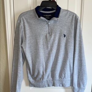 U.S. Polo Assn. Light Gray Zip-Up Sweater